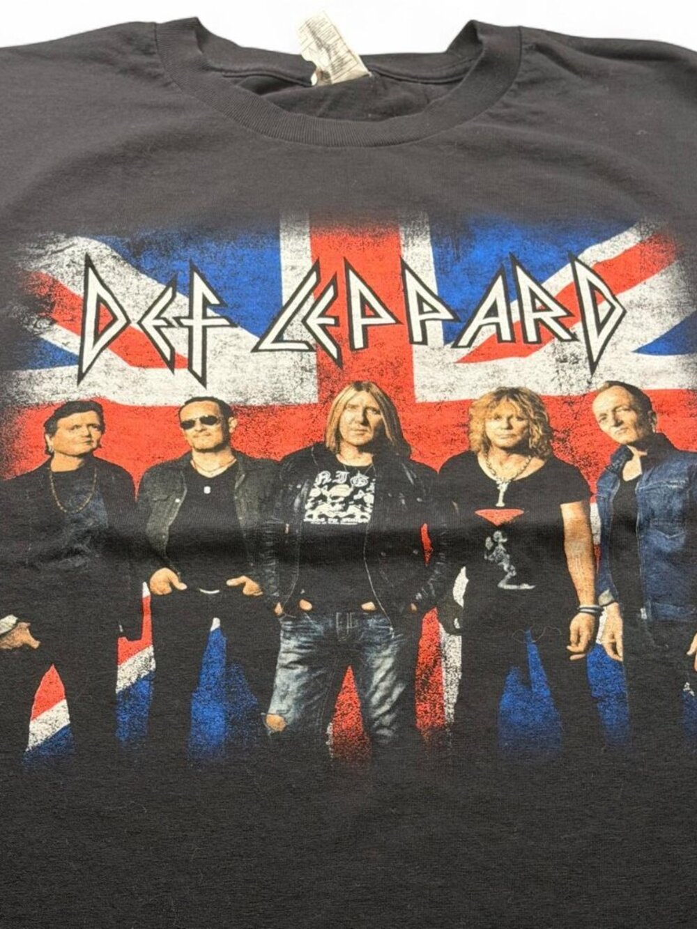 Def Leppard 2015 Tour Union Jack Double Sided Band Tee L